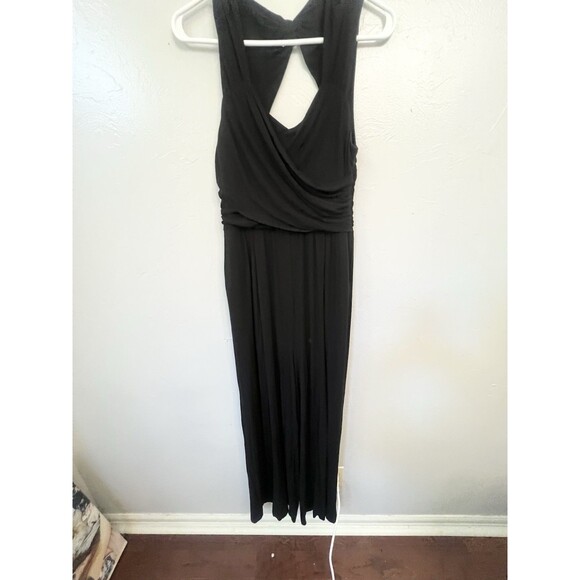 Moulinette Soeurs Anthropologie Molly Black Wide Leg Jersey Jumpsuit size M - Picture 3 of 13